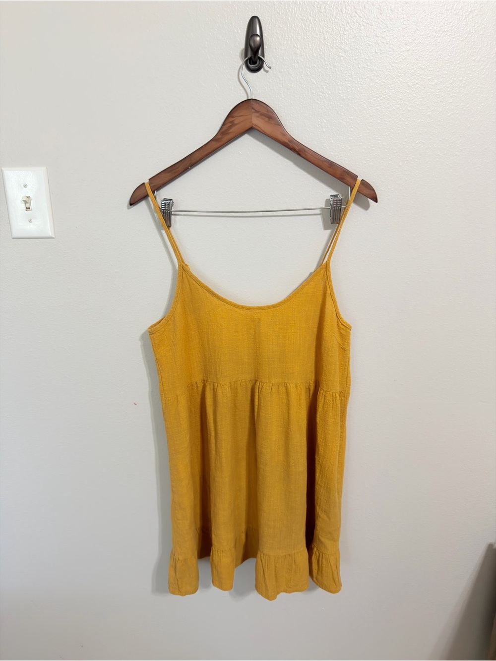 Cotton On Mustard Yellow Gauze Babydoll Mini Sundress